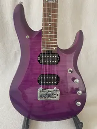 Custom Glossy Wave Pattern Electric Guitar, Fine Feel And High Sound Quality, Purple