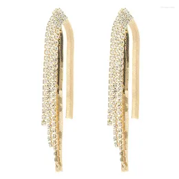 Dangle Earrings Ethnic Creative Geometric Simple Metal Alloy Long Tassel Crystal Drop Women Boho Jewellery Wholesale