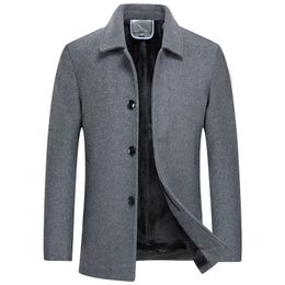 Men's Wool Blends Men Winter Cashmere Trench Coats Man Fleece Warm High Quality Male Business Casual 4XL 231102