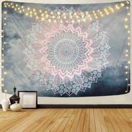 Tapestries Boho Mandala Tapestry For Bedroom Hippie Bohemian Floral Wall Hanging Aesthetic Print Decor Living Room Dorm