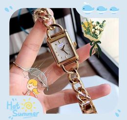 Top Brand Women Lovers Watch Quartz Movement Clock Retro Rectangle Shape Luxury Three Pins Simple Skeleton Ultra Thin Small Bracelet Wristwatch Gifts