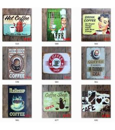 Coffee Tin Sign Vintage Metal Sign Plaque Metal Vintage Wall Decor for Kitchen Coffee Bar Cafe Retro Metal Posters Iron Painting J4517007