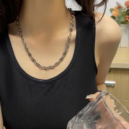 Pendant Necklaces Hip-hop Fashion Titanium Steel Hollow Nose Chain Necklace Sweater Jewellery For Unisex Simple Party Gift