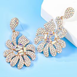 Dangle Earrings JIJIAWENHUA 2023 Spring Metal Rhinestone Geometry Campus Party Fashion Jewelry Women's Elegant Accessories