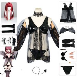 My Dress Up Darling Kitagawa Marin / Rizu Kyun Cosplay Costume Wig Wing Leather Little Devil Sexy Lace Pamas cosplay