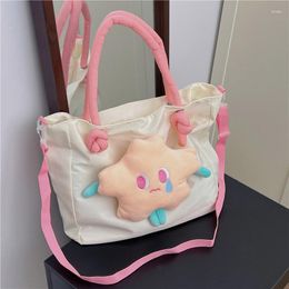 Evening Bags Korean Canvas Shoulder Shopper Bag For Women Cute Cartoon Print Large Woman Tote Bookbag Fashion Female Handbags Student Purses