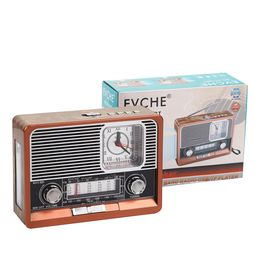 Retro Radio FM AM SW Portable Receiver Bluetooth Speaker MP3 Music Player with LED Light Support USB TF Card AUX