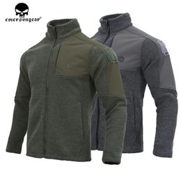 Men's Jackets Emersongear Blue Label Tactical Suede Fleece Jacket Mens Zipper Windbreaker Coats Warm Hunting Hiking Caping Outwear EMB9593 231102