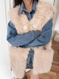 Women's Fur Coat Thick Warm Imitation Vest 2023 Autumn And Winter Short Chic Fashion Plush Woman Waistcoat