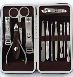 12pcs Manicure Set Pedicure Scissor Tweezer Knife Ear Pick Utility Nail Clipper Kit Stainless Steel Nail Care Tool Set New3002064