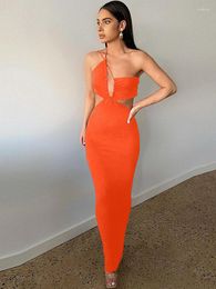 Casual Dresses Sexy Hollow Out Backless Lace-up Maxi Dress Sleeveless Solid Pleated Bodycon Vestido Pack Buttock Summer Evening 2023