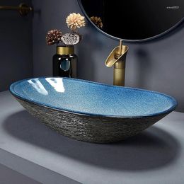 Bathroom Sink Faucets Jingdezhen Ceramic Platform Basin Creative Wash Retro Art Balcony Toilet Single Household