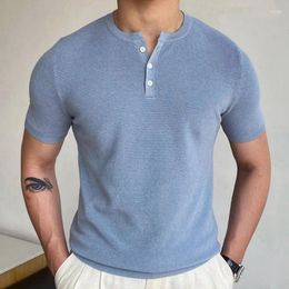 Men's T Shirts Short Sleeve T-Shirt Summer Round Neck Wool Woven Urban Youth Leisure Large Size