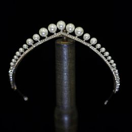 Headbands Simple Pearls Wedding Tiaras Crowns Headbands Crystal Evening Hairbands Brides Hair Accessories Prom Jewelry 231102