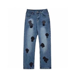 Mens jeans womens designer jeans mens pants heart Letter prints for women stacked jeans men jeans uomo denim hop hop pant black jeans jeans for men mens long pants