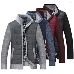 Men's Jackets Mens Cardigan Sweater 2023 Autumn Winter Thick Warm Zipper Slim Knitted Jacket Male Fleece Coat Men Clothing