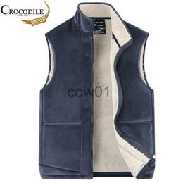 Men's Vests Crocodile brand Cashmere Vest Autumn Winter Casual Sleeveless Jacket Men Warm Fleece Men Vest Jacket Thick Sleeveless Men's Vest J231102