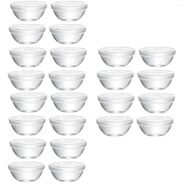 Bowls 24 Pcs Glass Mixing Clear Bowl Dessert Small Terrarium Bozai Cake Round Dishes