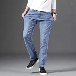 Men's Jeans Deliy 2023 Autumn And Winter Slim Business Casual Straight Blue Leg Loose Long Stretch Pants FashionTrousers