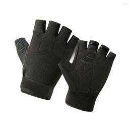 Cycling Gloves 1/2/3/5 Anti-slip Half-finger Breathable Portable Glove Exercise Mitten Outdoor Sports Equipment XL Black