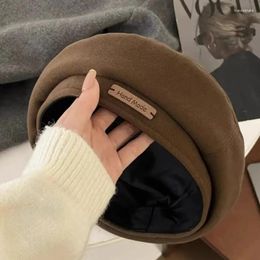 Berets Winter French Style Beret Vintage Beanie Caps Artist Warm Hats Female Solid Colour Cool Autumn Girl Retro Sboy Cap