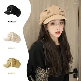 Visors Women Show Face Small Fold Cap Beret Spring And Autumn Versatile Simple Artist Hat SA543