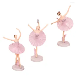 Stage Wear 3 Pcs Ballet Figures Dolliere per bambini Ornamenti Orneri Top Hat Figurine Birthday Pvc Girl Party Supplies Child