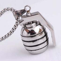 Grenade Model Pendant Necklaces Women Mens Stainless Steel Fashion Hip Hop Jewellery for Neck Gifts for Male Accessory Wholesale