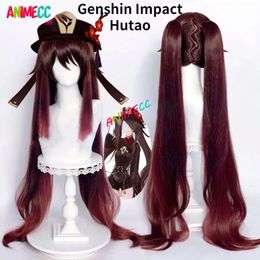 Genshin Impact Hutao Cosplay Wig Anime Game Hu Tao Chinese Style Costume Props Halloween Hat Accessories Christmas Wig+wig Cap cosplay