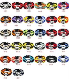 Mix Styles Football Team Paracord Survival Bracelets Custom Made Camping Sports Bracelet Customised logo team umbrella bracelet5063001