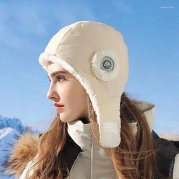 Berets Autumn And Winter Down Fabric Hat For Women Cycling Windproof Waterproof Ear Protection Warm