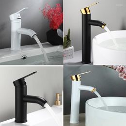 Bathroom Sink Faucets White Single Handle Basin Cold/ Mixer Tap Black Water Kitchen Faucet Accessories Gold