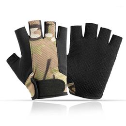 Cycling Gloves Men's Half Finger Sun Protection Non Slip Breathable For Summer Fishing Driving Training HA