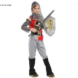 Theme Costume Halloween Rome Warrior Crusaders Costumes For Boys Kids Children Swordsman Knight Cosplays Carnival Purim Masquerade Party