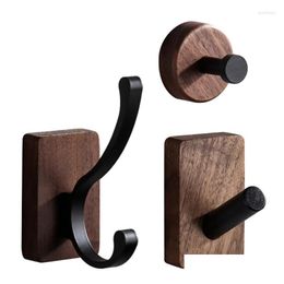 Hooks & Rails Hooks Wood Coat Heavy Duty Decorative Hat Hanger For Hanging-Coat Purse T84E Drop Delivery Home Garden Housekeeping Orga Dhvzx