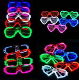New LED Cool Light Glasses Square Louvre Love Glasses New Year Shining Children's Glow Toys Glow Party Glasses Wholesale