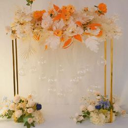 decoration Gold Arch Stand Road Lead Wedding Table Centerpiece Flower Rack For Event Party Decoration mak735