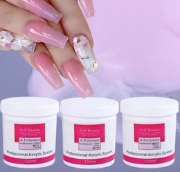 Acrylic Powders Liquids 120ml Powder Extend Gel Nail Polish Clear Pink White Carving Crystal 3D Art Manicure1082085