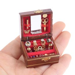 Doll House Accessories 1Set Mini Jewelry Box Model Dollhouse Miniatures Children DIY Decoration 231102