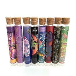 Wholesale Pre Roll Packaging Mini Bottle Glass Pre-Rolled Tubes With Jokes Up Stickers Drop Delivery Dhjia