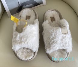 Autumn/Winter Designer Fashion Wear Rabbit Fur Thick Bottom Woolen slippers