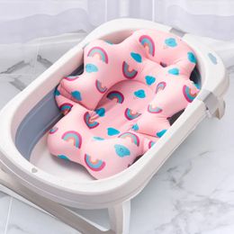 Bathing Tubs Seats Baby Shower Bath Tub Pad Non-Slip Bathtub Mat born Safety Nursing Security Bath Support Soft Comfort Body Cushion Mat Pillow 231101