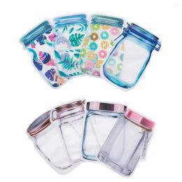 Jewellery Pouches 40Pcs Reusable Mason Zipper Sealed Bags Fresh Airtight Food Storage For Christmas Nuts Candy Cookies Organiser Tools