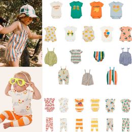 2023 TC Summer Baby Rompers Brand Cartoon Pattern Infant Jumpsuit Newborn Clothes One Pieces Bodysuit Baby Children Legging Suit P230331