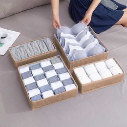 Clothing Wardrobe Storage Closet Storage Box Foldable Underwear Storage Dividers Socks Grids Box for Clothes R231102