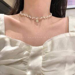 Choker In Trendy Pearl A Lady Head Sculpture Women Necklace Accessories Jewelry Gift Couple Grace