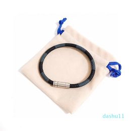 Accessories Identification Europe America Style Men Lady Round Print Grey Plaid Design Engraved Letter Metal Hardware Keep It Leather Bracelet Bangle