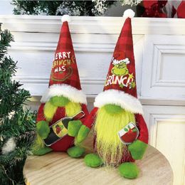 Factory wholesale 30cm 2 styles christmas Grinch plush toys christmas ornament dolls kids holiday gifts