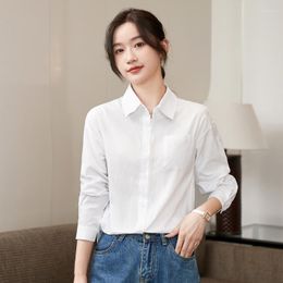 Women's Blouses Women Blouse Cotton Office Lady Slim Shirts Tops Casual White Shirt Female Blusas 2023 Clothes For