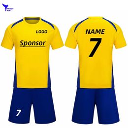 Other Sporting Goods 20 Customize ShirtShorts Football Jerseys Set Kids Adult Soccer Uniform Men Women Futsal Breathable Sport Training Clothes 231102